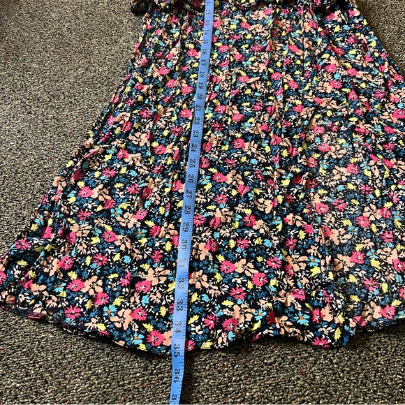 RIVER ISLAND Ditsy Floral Pattern Ruffle Tiered Midi Maxi Stretch Skirt Slit S - Picture 12 of 16